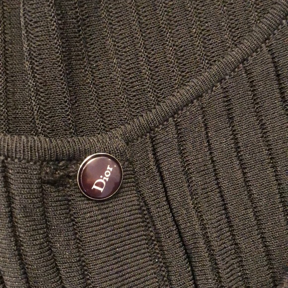 DIOR Christian Dior Paris Black Sweater Cardigan Size 10, 17” armpit to armpit, - Picture 3 of 15